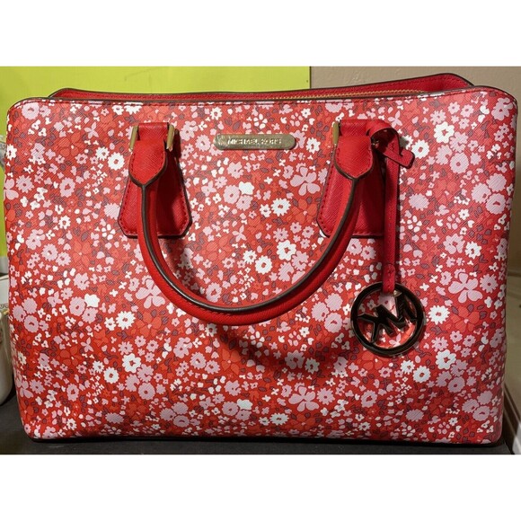 michealKors Floral Red handbag - Picture 1 of 10